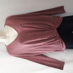 Lavender Field Size S Top V-neck Twist Front  Drop Shoulders Long Sl…